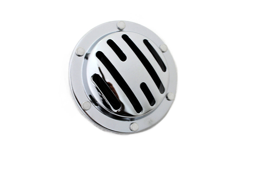 V-Twin 72821 slotted style 12 volt chrome horn for motorcycle electrical systems