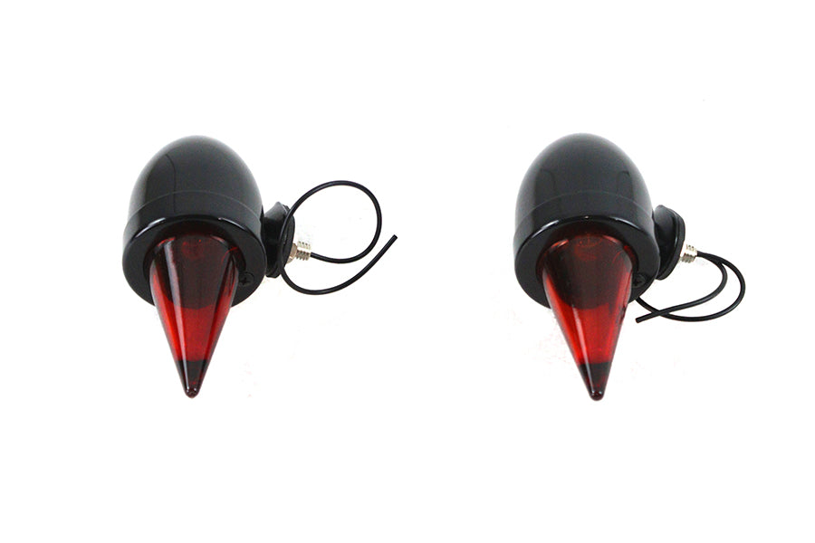 V-Twin 33-1774 black torpedo bullet lamp set for motorcycle lighting