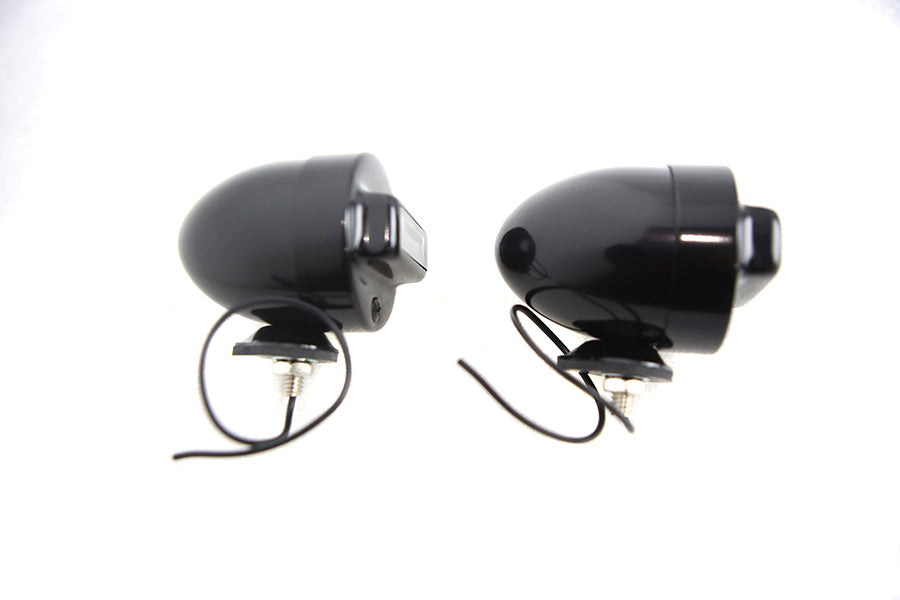 V-Twin Blackout Bullet Lamp Set in flat black, model 33-1795