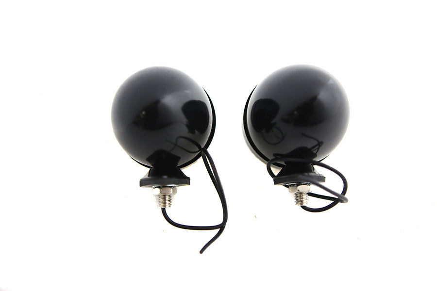 V-Twin Blackout Bullet Lamp Set in flat black, 33-1795c