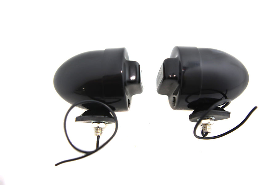 V-Twin Blackout Bullet Lamp Set in flat black, model 33-1795