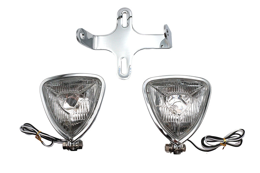 Wyatt Gatling 33-1796 dual triangle headlamp kit in chrome finish