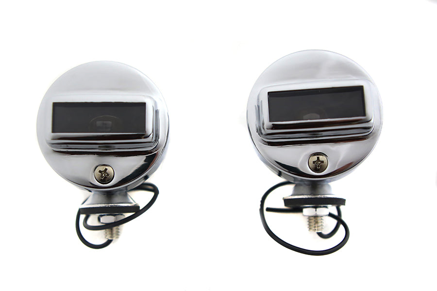 V-Twin Blackout Bullet Lamp Set in chrome, model 33-1797a, motorcycle lighting components