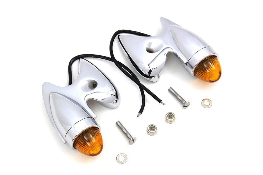 Wyatt Gatling 33-1803 Gunner Style Marker Lamp Set, black marker lights shown from the side