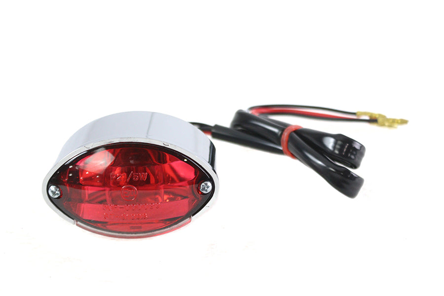 V-Twin 71732 micro oval tail lamp in chrome finish for motorcycle lighting
