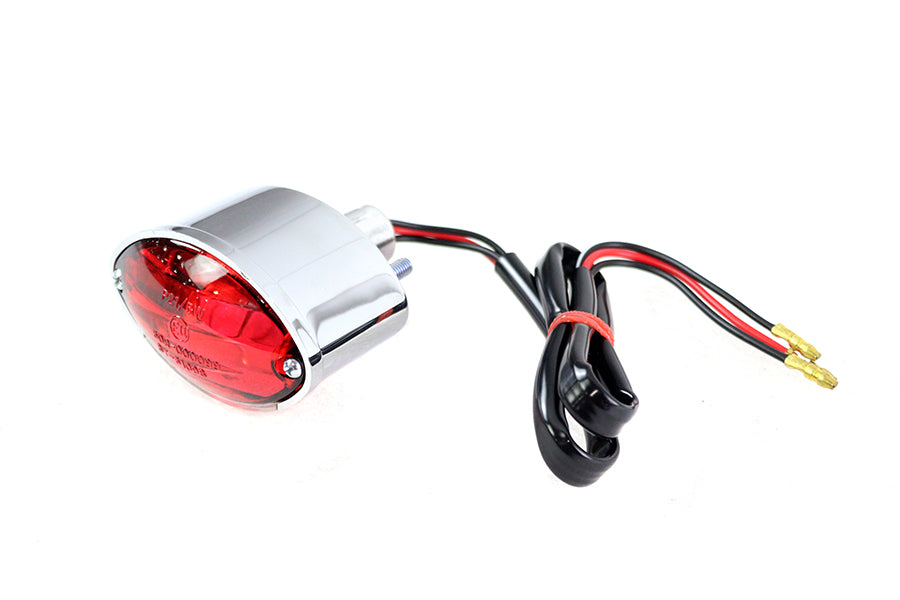 V-Twin 71732 micro oval tail lamp in chrome finish for motorcycle lighting