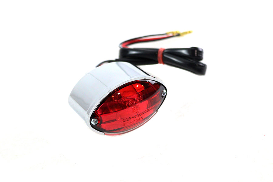 V-Twin 71732 micro oval tail lamp in chrome finish for motorcycle lighting