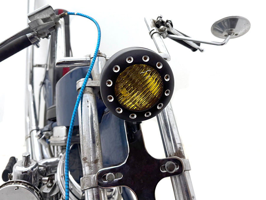 V-Twin 4-inch Retro Headlamp in black, model 78882B, with classic round housing