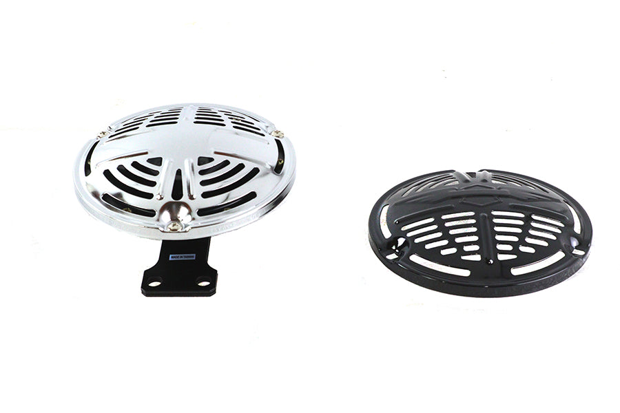 V-Twin 33-1830 12 volt spring horn with black face, electrical motorcycle component