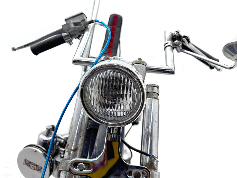 V-Twin 4-inch 78882AP retro headlamp with polished finish for motorcycle lighting