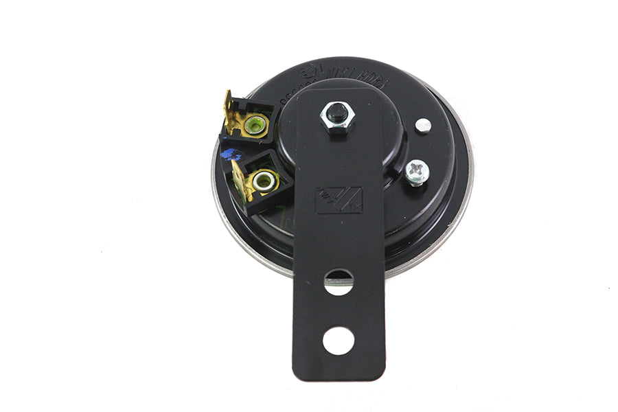 V-Twin 64088 12 Volt Mini Horn in black, compact electrical horn component