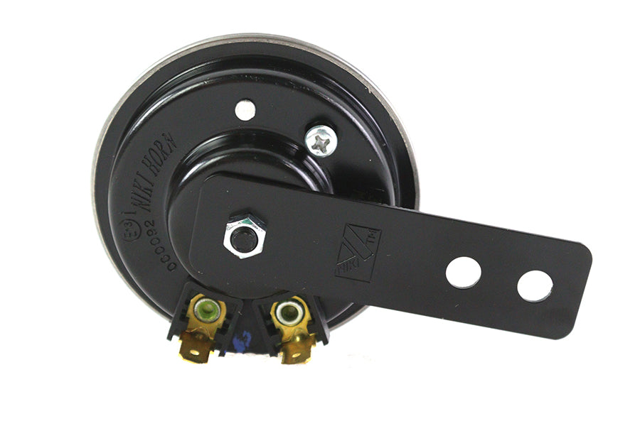 V-Twin 64088 12 Volt Mini Horn in black, compact electrical horn component