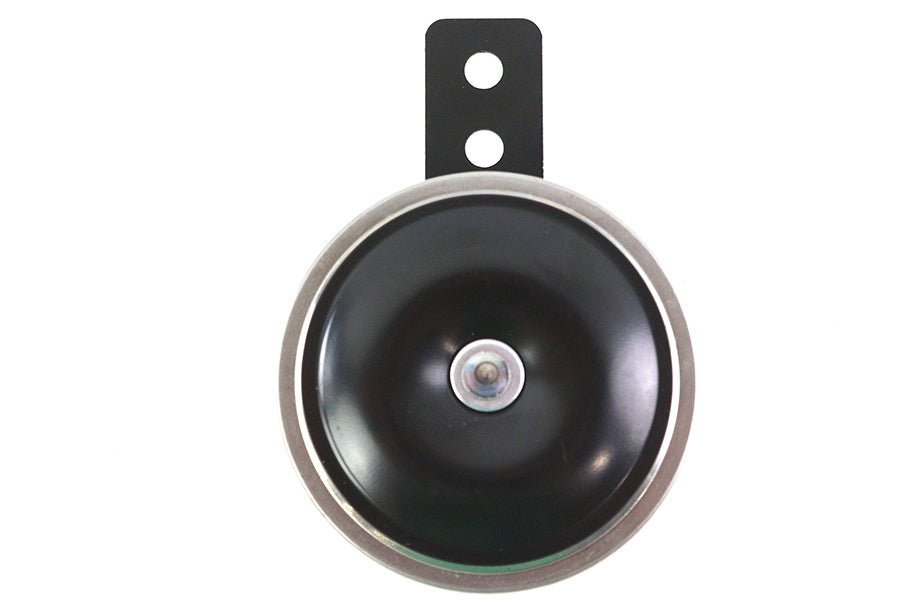 V-Twin 64088 12 Volt Mini Horn in black, compact electrical component shown on a white background