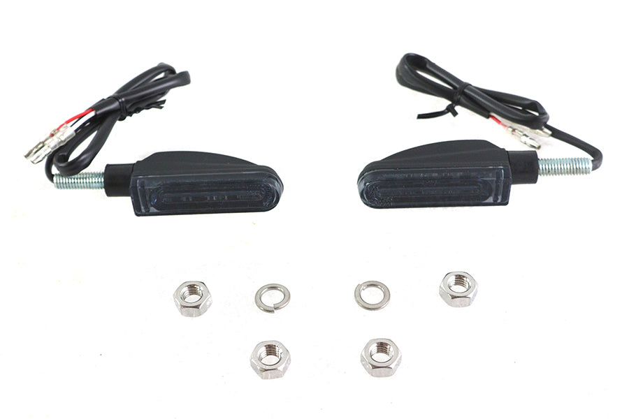 V-Twin 165025 LED turn signal set with black finish for motorcycle lighting