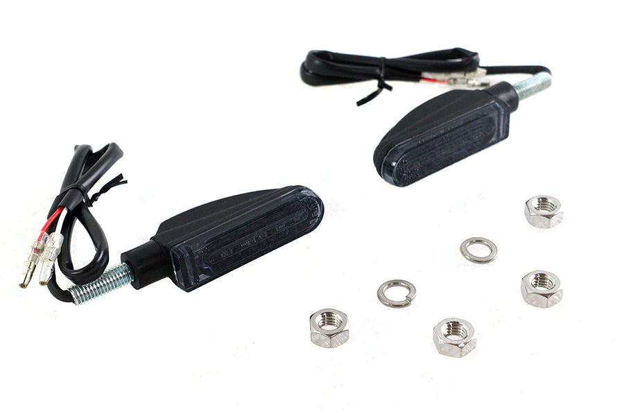 V-Twin 165025 LED turn signal set with black finish for motorcycle lighting