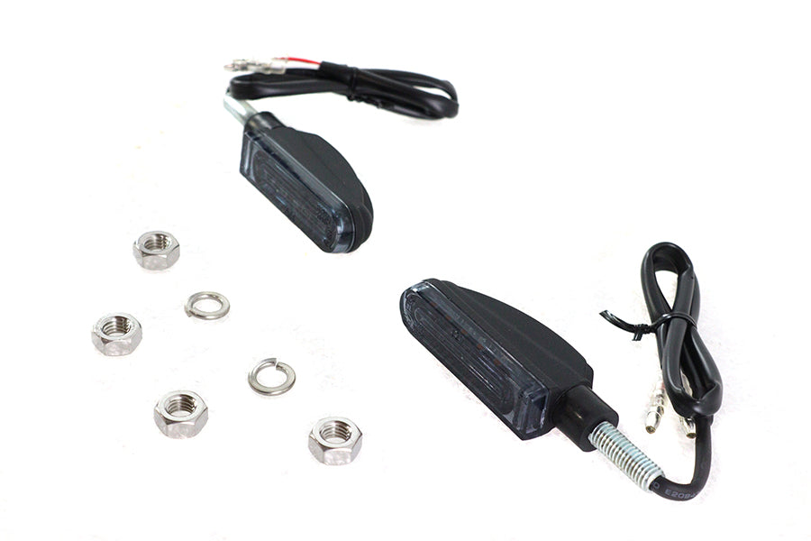 V-Twin 165025 LED turn signal set with black finish for motorcycle lighting outfits