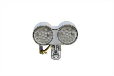 Wyatt Gatling chrome oval tail lamp assembly with red LED lighting