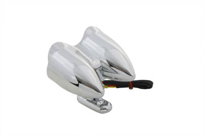 Wyatt Gatling chrome oval tail lamp assembly with red LED lighting