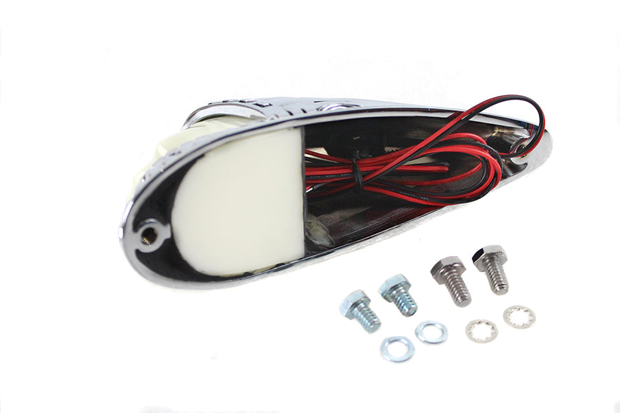 V-Twin Indian Face Front Fender Lamp in chrome, motorcycle lighting component