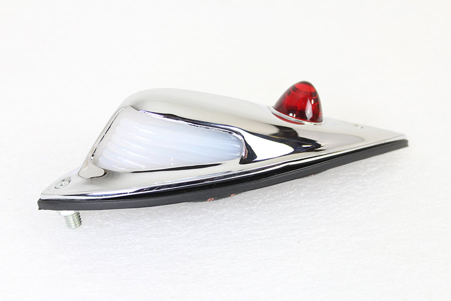 Wyatt Gatling 33-1948 front fender lamp, 12-volt lighting fixture shown from the side