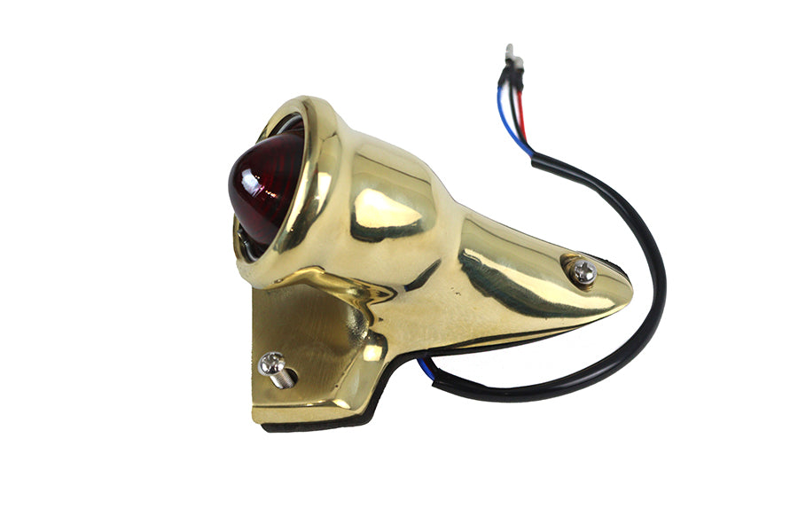 V-Twin Crocker Style LED Tail Lamp Housing in brass, model 33-1952