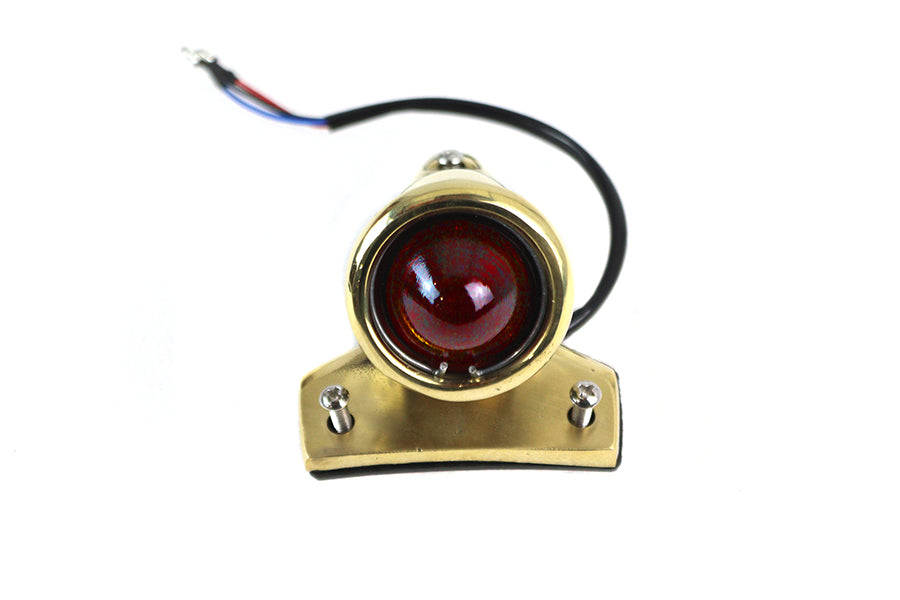 V-Twin Crocker style LED tail lamp housing in brass, model 33-1952