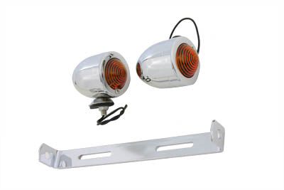 V-Twin Bullet Marker Lamp Bracket Kit, 33-2050, black metal mounting bracket for motorcycle lighting