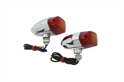 Wyatt Gatling Chrome Snake Eye Marker Lamp Set, red 12-6038R lights