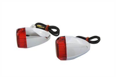 Wyatt Gatling Chrome Snake Eye Marker Lamp Set in red, model 12-6038R