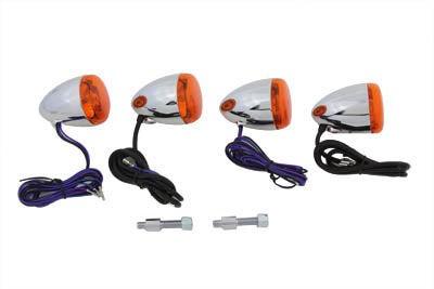 Chris Products 8502 Chrome Turn Signal Kit lighting assembly, chrome finish shown close-up
