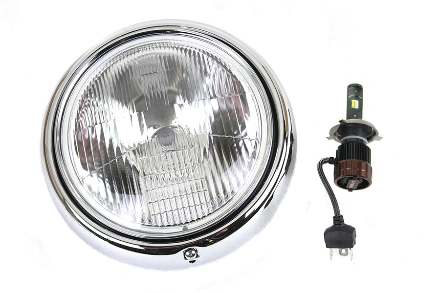 V-Twin 7-inch LED/H-4 headlamp unit for 1960-1969 Harley-Davidson FL motorcycles