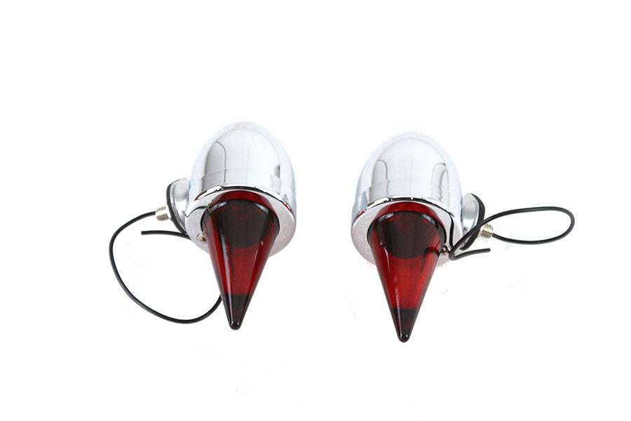 V-Twin 33-2284 chrome torpedo bullet lamp set for motorcycle lighting