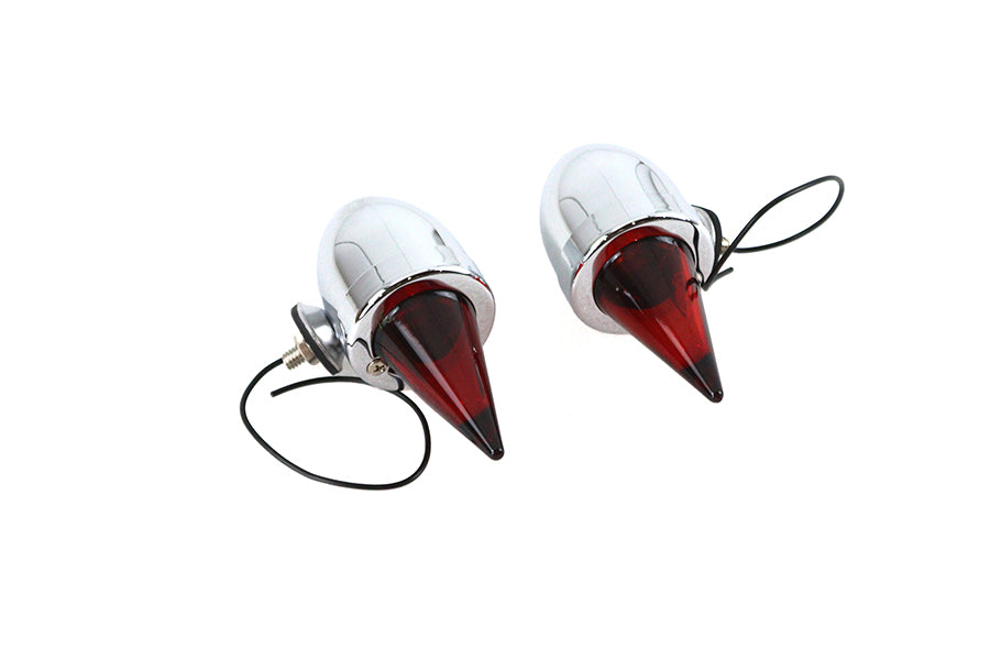 V-Twin 33-2284 chrome torpedo bullet lamp set for motorcycle lighting