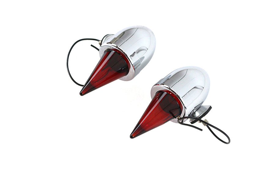 V-Twin 33-2284 chrome torpedo bullet lamp set for motorcycle lighting