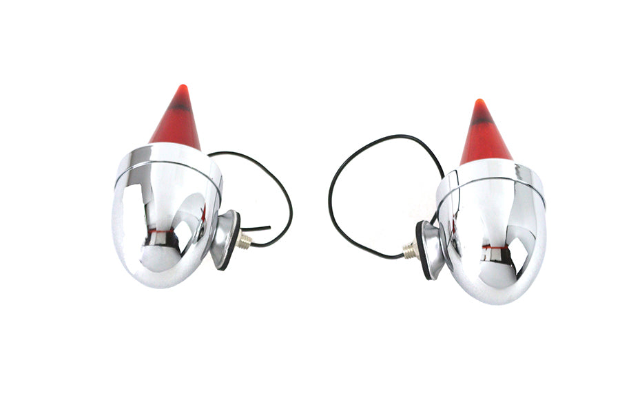V-Twin 33-2284 chrome torpedo bullet lamp set for motorcycle lighting
