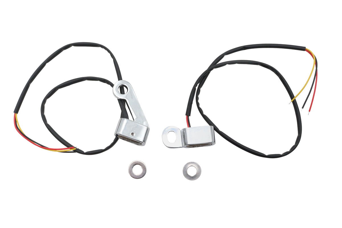 V-Twin 33-2309 chrome 12-volt LED marker lamp set shown against a white background