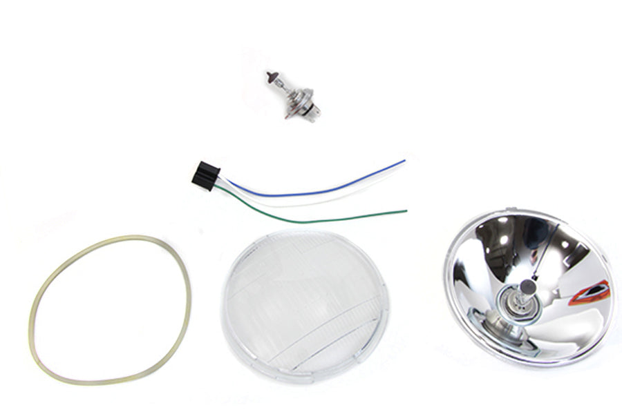 V-Twin Retro Spring Fork Headlamp H-4 Bulb Kit for motorcycle lighting