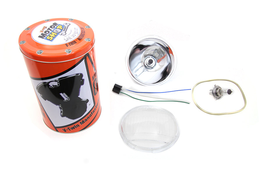 V-Twin Retro Spring Fork Headlamp H-4 Bulb Kit, 33-2352
