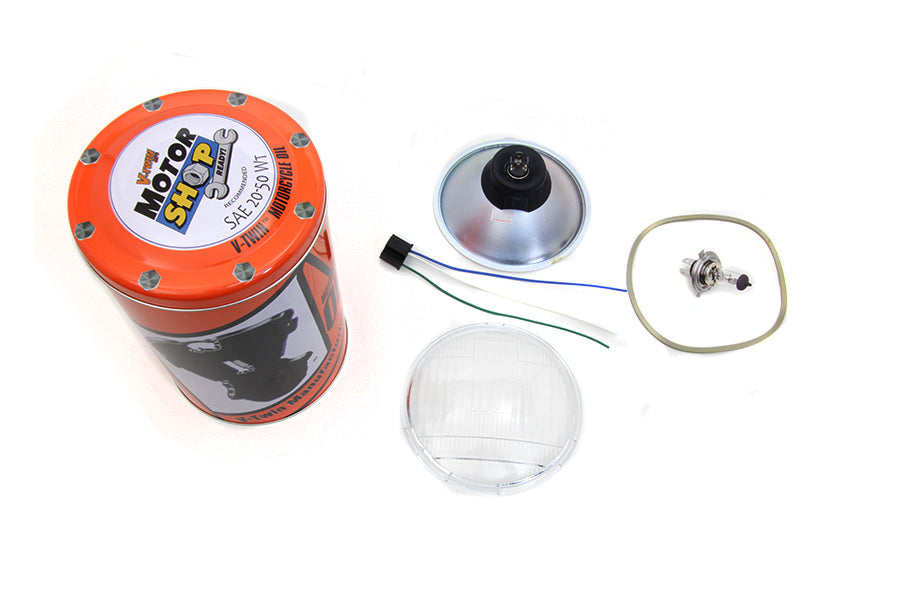 V-Twin Retro Spring Fork Headlamp H-4 Bulb Kit, model 33-2352