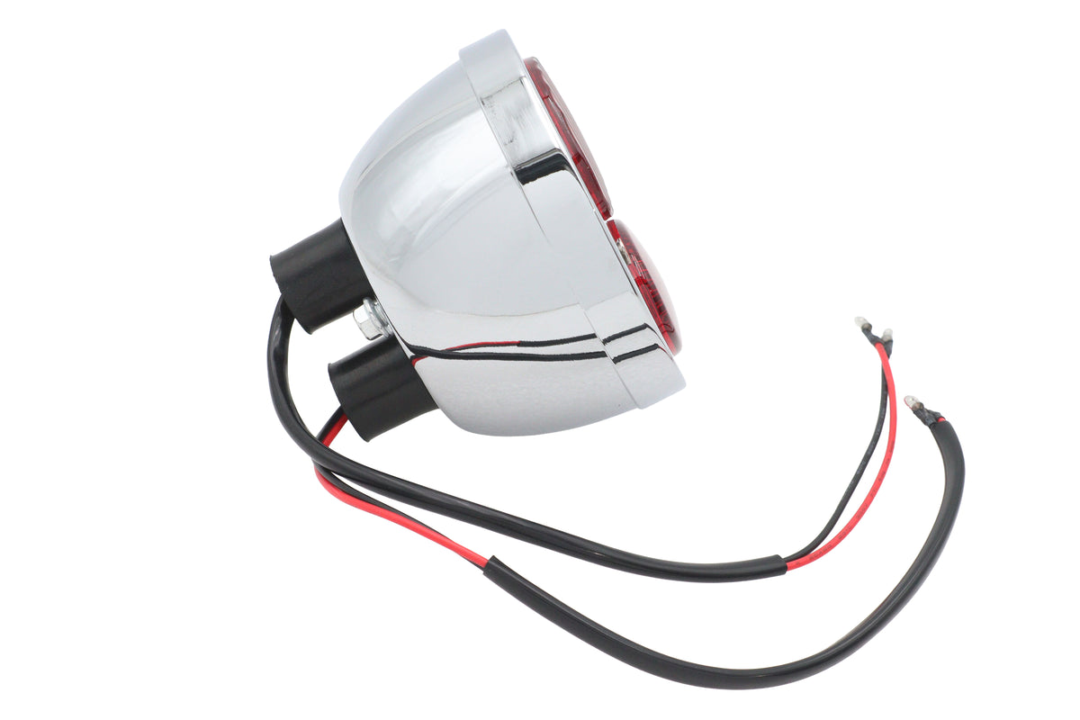 V-Twin 33-2377 Duet tail lamp assembly in chrome finish for motorcycle lighting