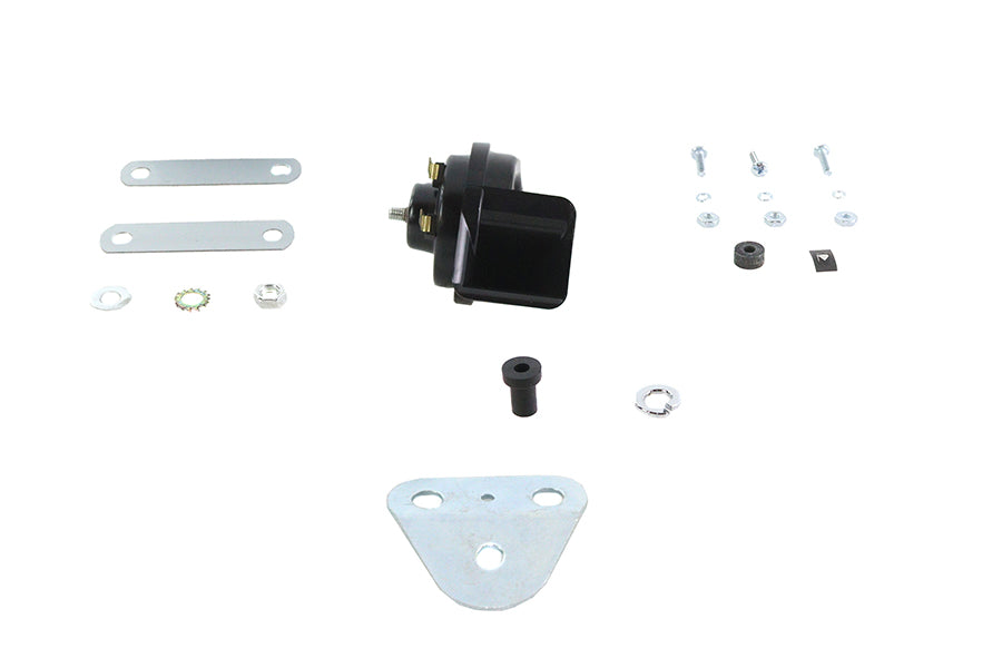 V-Twin 33-2510 FXR horn kit electrical component in black, shown against a white background