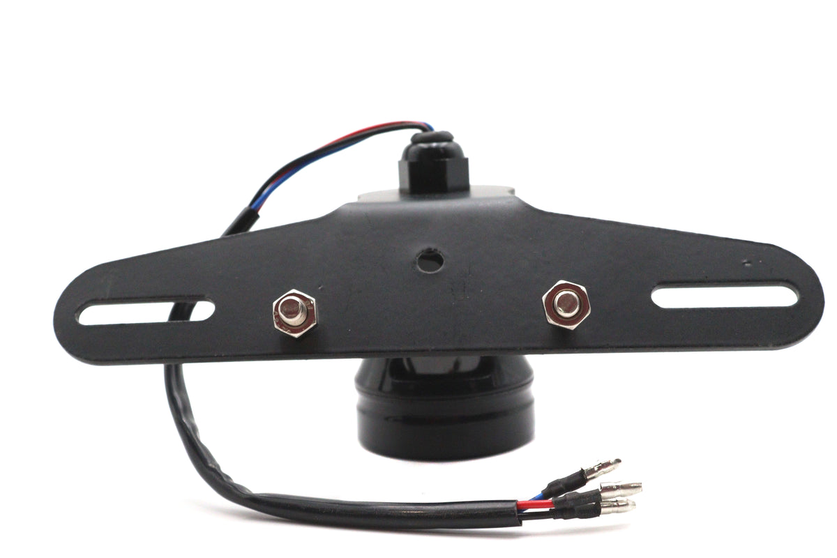 V-Twin round LED fender mount tail lamp in black with blue dot, model 33-2701