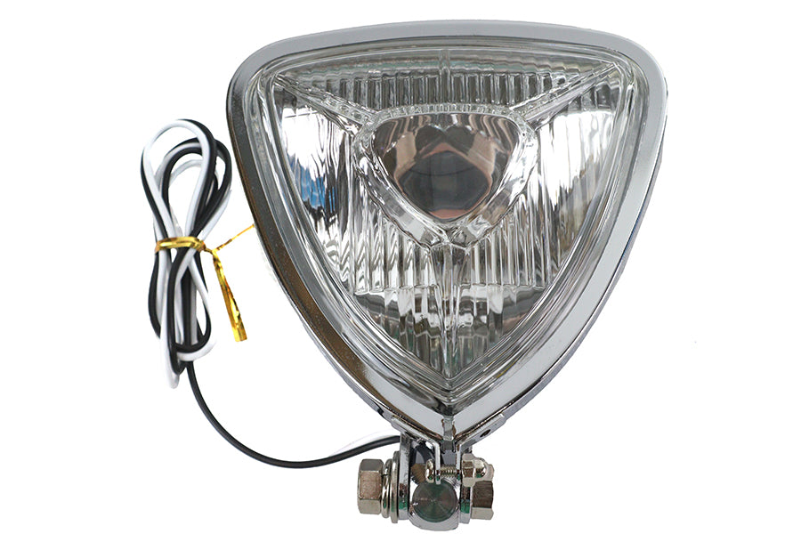 Wyatt Gatling 83077 5-Inch Chrome Triangle Headlamp