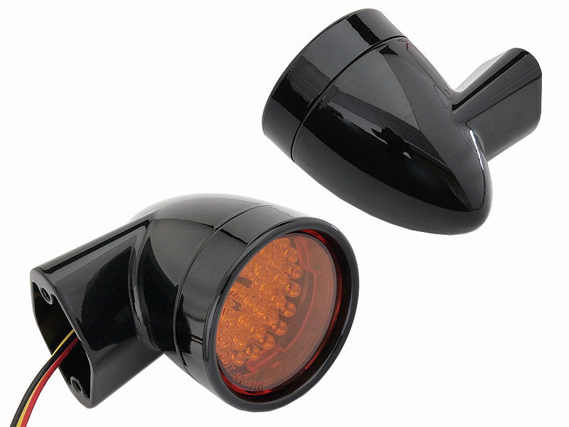 Wyatt Gatling Revox Bullet LED front turn signal set in black, model 33-5005