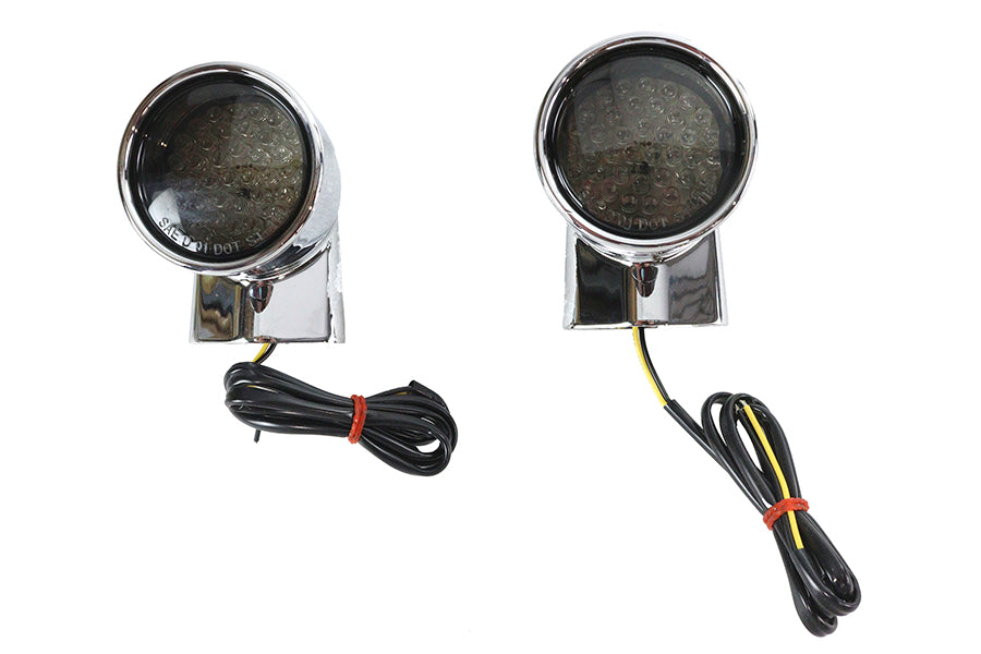 Wyatt Gatling Chrome Revox Bullet LED rear turn signal set, model 33-5015, part 161855