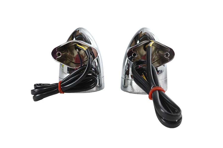 Wyatt Gatling 33-5015 Chrome Revox Bullet LED rear turn signal set for motorcycles