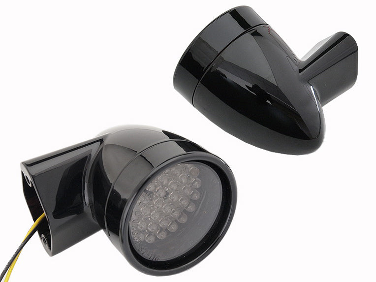 Wyatt Gatling Black Revox Bullet LED turn signal lamp kit for motorcycle lighting