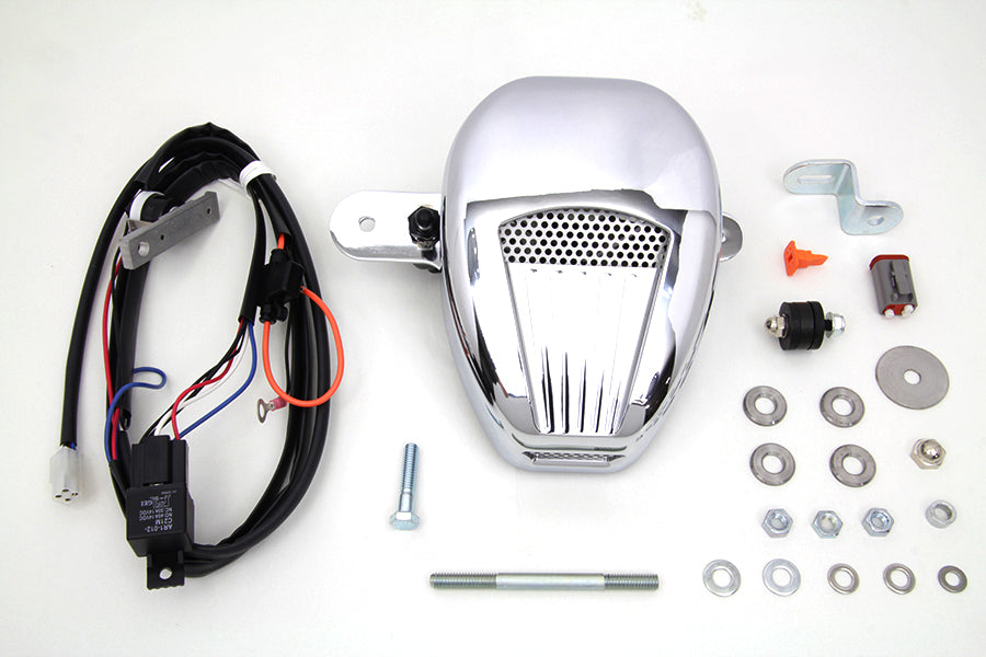Jims Forceflow cylinder head cooler kit, chrome finish, for motorcycle oil tank cooling setup