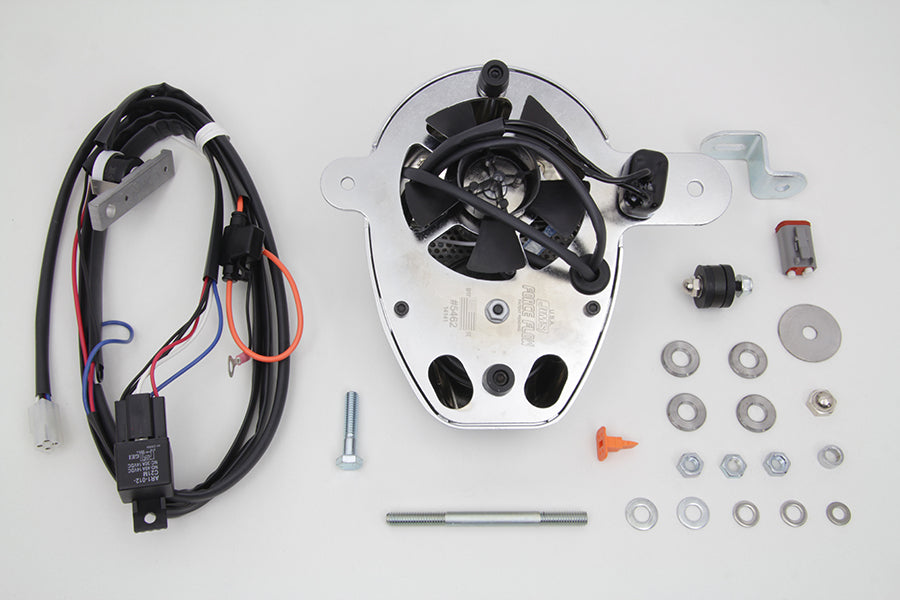 Jims Forceflow cylinder head cooler kit, chrome, with oil tank components