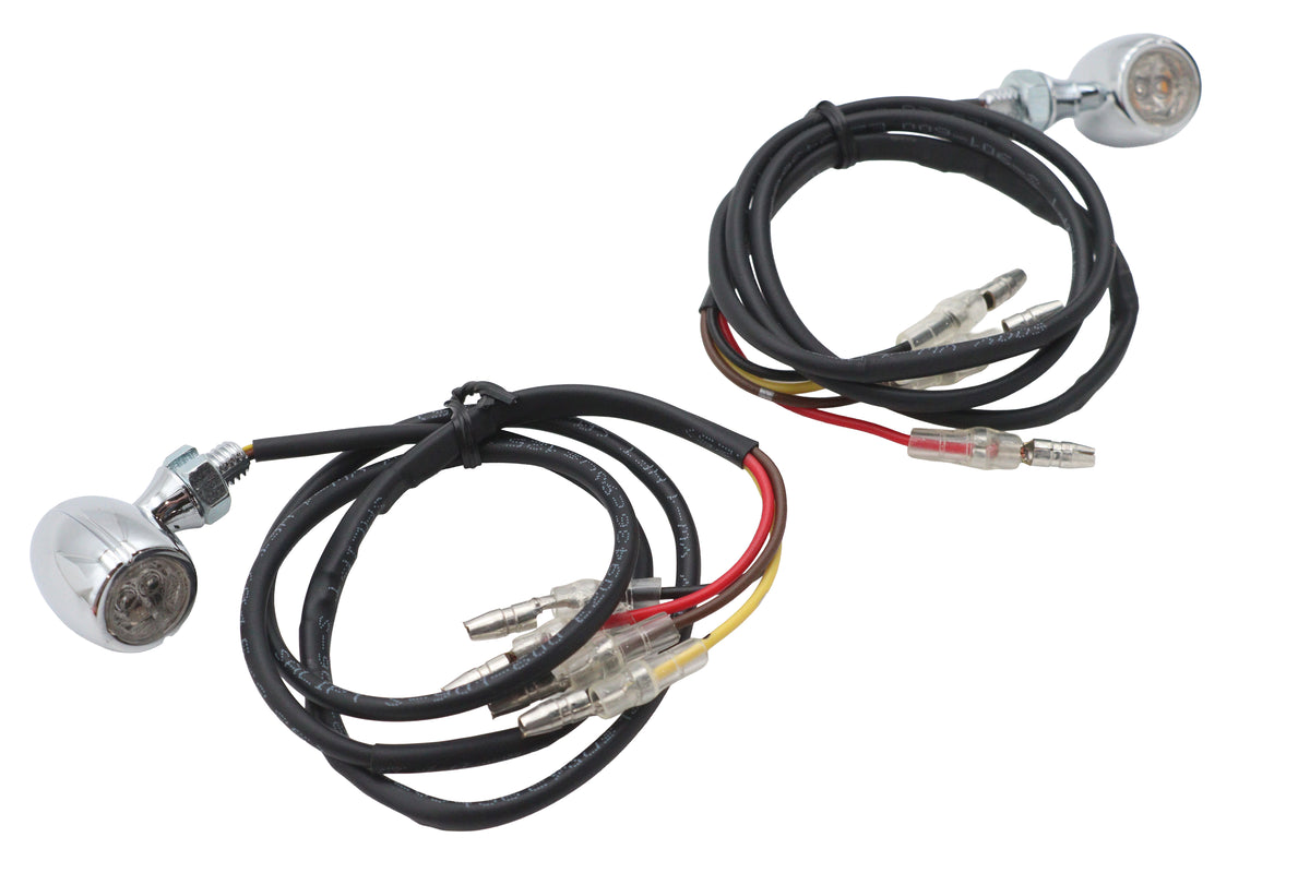 V-Twin 79053 3-in-1 mini LED tail lamp and turn signal assembly in chrome finish